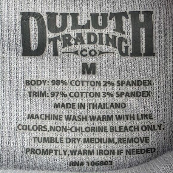 Duluth Trading Unisex Medium Gray Hoodie - Picture 3 of 7